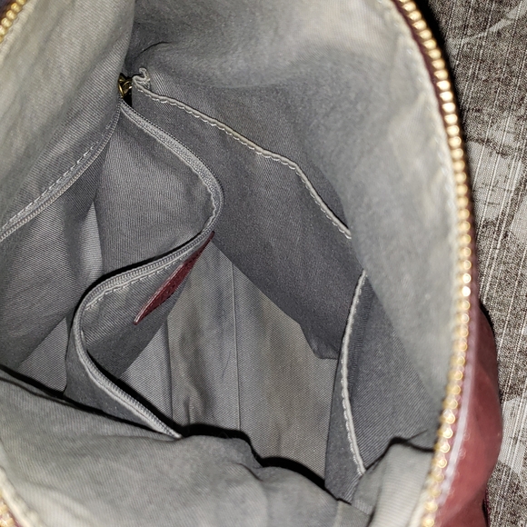 Fossil Amelia Hobo Shoulder Bag and Wallet Set (and Coin Purse) Leather Burgundy - Picture 16 of 16